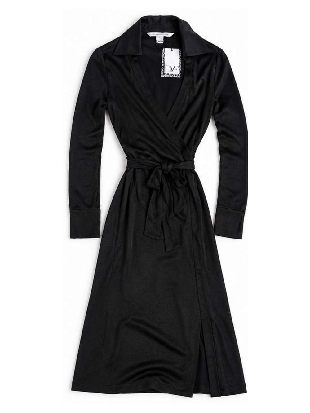 NWT DVF Diane von Furstenberg Cybill Black Wrap Dress Size 0 $468